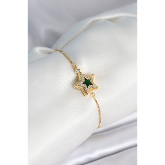 Yıldız Model Asansörlü Gold Renk Kadın Bileklik Yıldız Model Asansörlü Gold Renk Kadın Bileklik