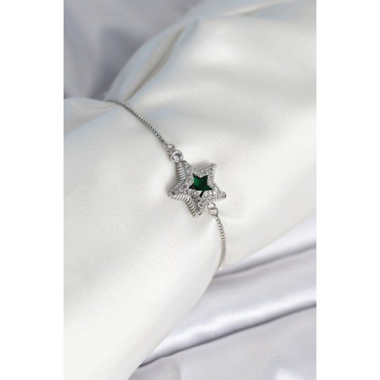 Yıldız Model Asansörlü Gümüş Renk Kadın Bileklik