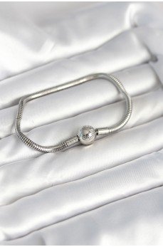 Gümüş Renk Pirinç Charm Bileklik