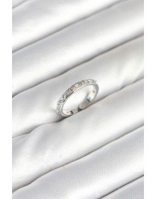 Pirinç Gümüş Renk Zirkon Taşlı Kadın Yüzük