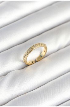 Pirinç Gold Renk Zirkon Taşlı Kadın Yüzük