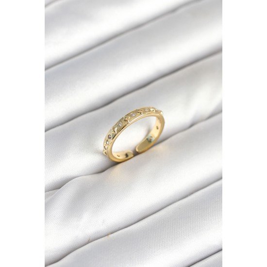 Pirinç Gold Renk Zirkon Taşlı Kadın Yüzük Pirinç Gold Renk Zirkon Taşlı Kadın Yüzük