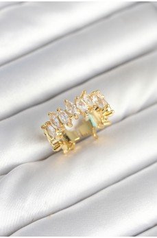 Pirinç Arpa Baget Zirkon Taşlı Kadın Yüzük Pirinç Arpa Baget Zirkon Taşlı Kadın Yüzük