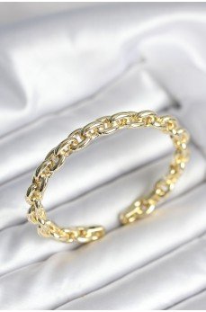 Zincir Model Gold Renk Pirinç Kadın Bileklik