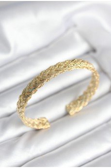 Ezme Zincir Model Gold Renk Kadın Bileklik