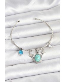 Caretta Caretta Charmlı Gümüş Renk Kadın Bileklik