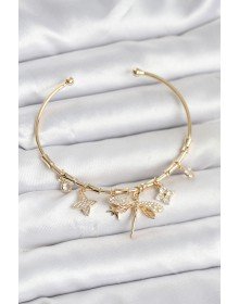 Yusufçuk Charmlı Gold Renk Pirinç Kadın Bileklik