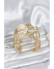 Pirinç Gold Renk Levha Yelpaze Model Kadın Bileklik