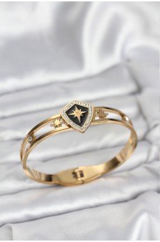 316L Çelik Gold Renk Kutup Yıldızı Kelepçe Bileklik 316L Çelik Gold Renk Kutup Yıldızı Kelepçe Bileklik