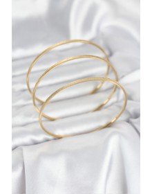 316L Çelik Gold Renk Simli Model Ajda 65 mm Kadın Bileklik