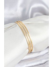 316L Çelik Gold Renk Simli Model Ajda 65 mm Kadın Bileklik