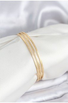 316L Çelik Gold Renk Simli Model Ajda 65 mm Kadın Bileklik