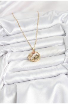 316L Çelik Zincir Gold Renk Zirkon Taşlı Kelebekli Kadın Kolye