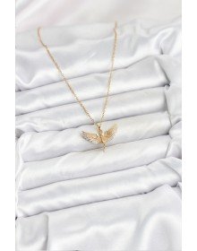 316L Çelik Zincir Gold Renk Melek Model Kadın Kolye