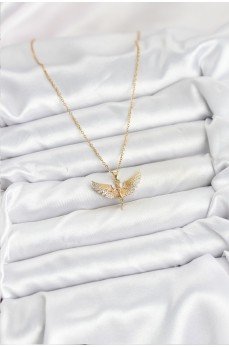 316L Çelik Zincir Gold Renk Melek Model Kadın Kolye