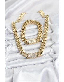 Xuping Gurmet Gold Renk Kolye ve Bileklik Seti