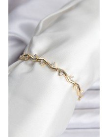 Zikzak Model Pirinç Gold Renk Bileklik