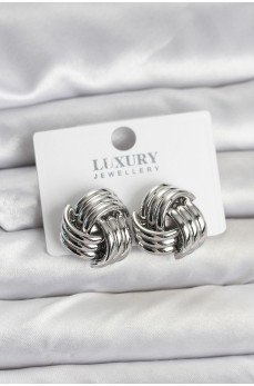 Pirinç Sarmal Gümüş Renk Kadın Küpe