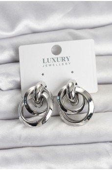 Gümüş Renk Halka Model Pirinç Kadın Küpe Gümüş Renk Halka Model Pirinç Kadın Küpe