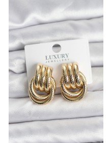 Gold Renk Halka Modelli Pirinç Kadın Küpe