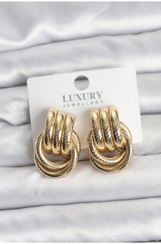 Gold Renk Halka Modelli Pirinç Kadın Küpe Gold Renk Halka Modelli Pirinç Kadın Küpe