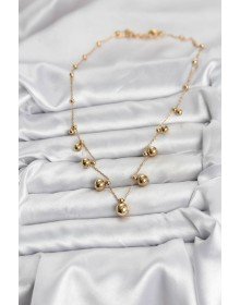 316L Çelik Zincir Gold Renk Topçuklu Kolye