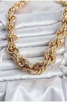 Pirinç Gold Renk Sarmal Halat Model Kadın Kolye