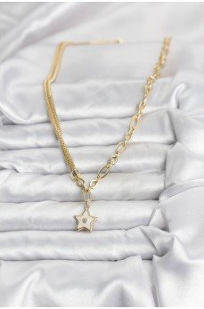 Gold Renk Pirinç Yıldız Model Kadın Kolye