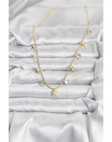 Pirinç Gold Renk Yıldız Model Kadın Kolye