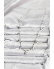 Pirinç Gümüş Renk Yıldız Model Kadın Kolye