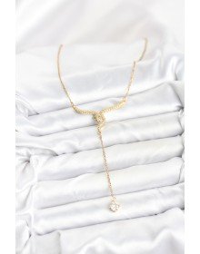 316L Çelik Zincir Gold Renk Yılan Model Y Kolye