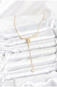 316L Çelik Zincir Gold Renk Yılan Model Y Kolye