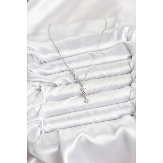 316L Çelik Zincir Gümüş Renk Kutup Yıldızı Model Kadın Kolye