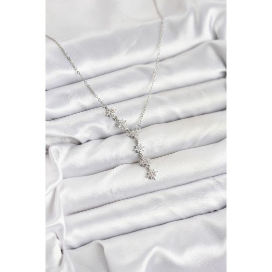 316L Çelik Zincir Gümüş Renk Kutup Yıldızı Model Kadın Kolye