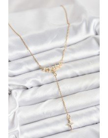 316L Çelik Zincir Gold Renk Yıldız Model Y Kadın Kolye