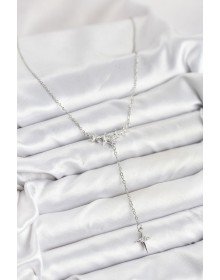 316L Çelik Zincir Gümüş Renk Yıldız Model Y Kadın Kolye