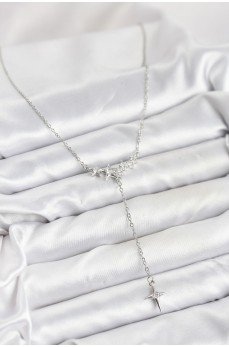 316L Çelik Zincir Gümüş Renk Yıldız Model Y Kadın Kolye