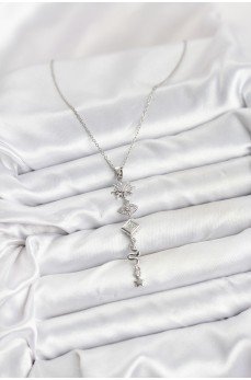 316L Çelik Zincir Gümüş Renk Güneş ve Enerji Model Kadın Y Kolye