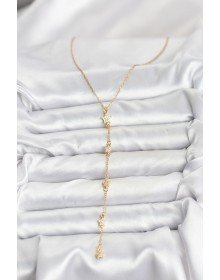 316L Çelik Zincir Gold Renkli Yıldız Model Kadın Y Kolye
