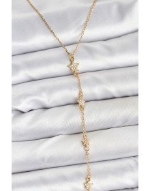 316L Çelik Zincir Gold Renkli Yıldız Model Kadın Y Kolye