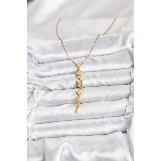 316L Çelik Zincir Gold Renk Kutup Yıldızı Enerji Model Kadın Y Kolye