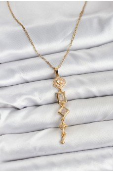 316L Çelik Zincir Gold Renk Kutup Yıldızı Enerji Model Kadın Y Kolye