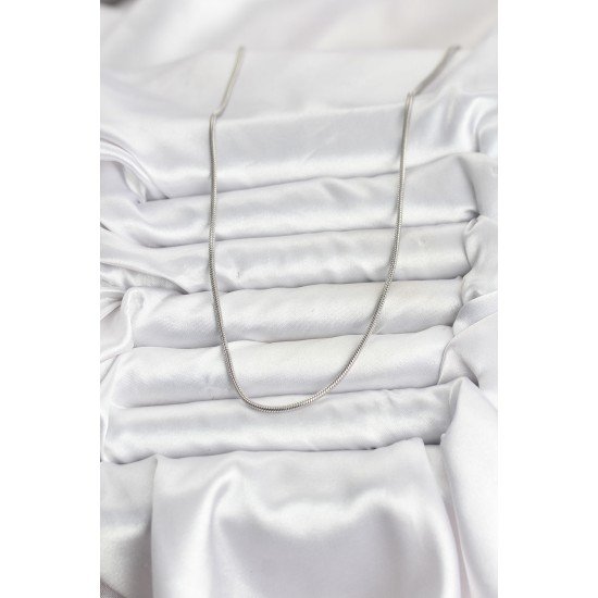 316L Çelik Zincir Gümüş Renk 60 cm Yılan Zincir Kadın Kolye