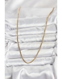 316L Çelik Zincir Gold Renk 60 cm Yılan Zincir Kadın Kolye