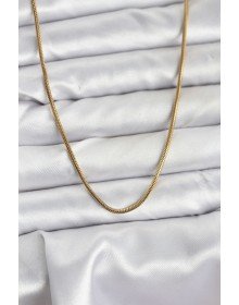 316L Çelik Zincir Gold Renk 60 cm Yılan Zincir Kadın Kolye