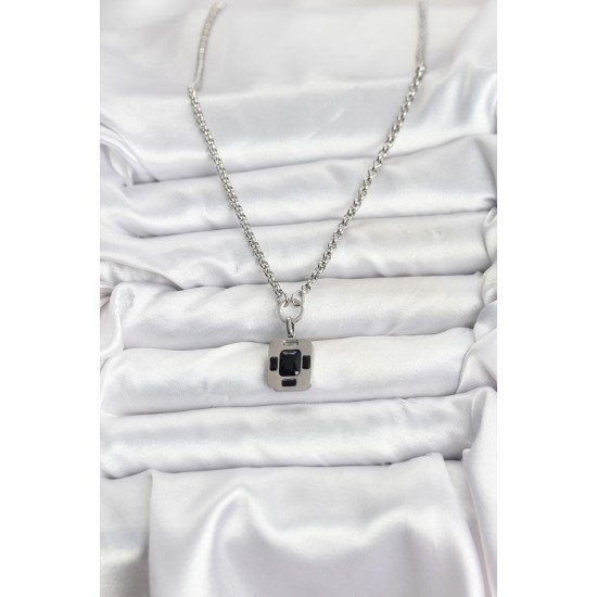 316L Çelik Zincir Gümüş Renk Vintage Model Kadın Kolye