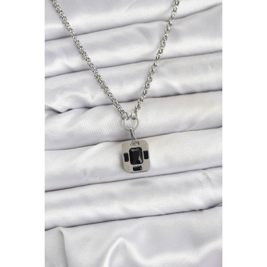 316L Çelik Zincir Gümüş Renk Vintage Model Kadın Kolye