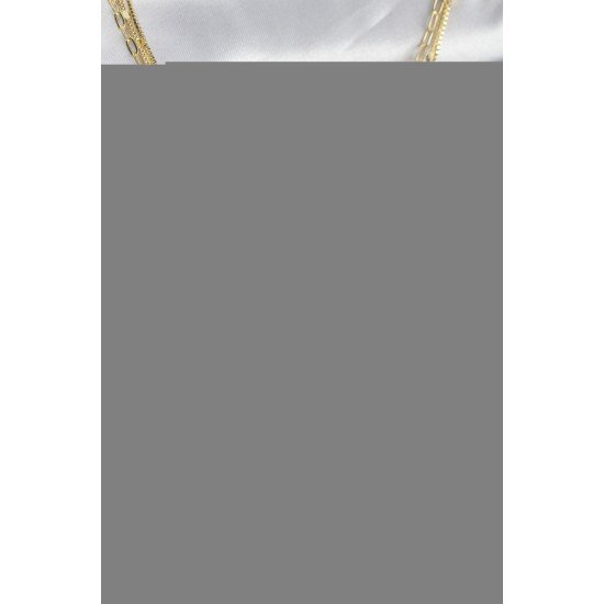 Pirinç Gold Renk Kalp Detaylı 3'lü Kombin Y Kadın Kolye