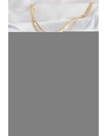 Pirinç Gold Renk Zirkon Taş Detaylı 3'lü Kombin Y Kadın Kolye