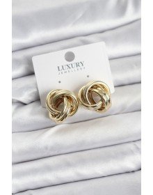 Pirinç Gold Renk Vintage Sarmal Model Kadın Küpe